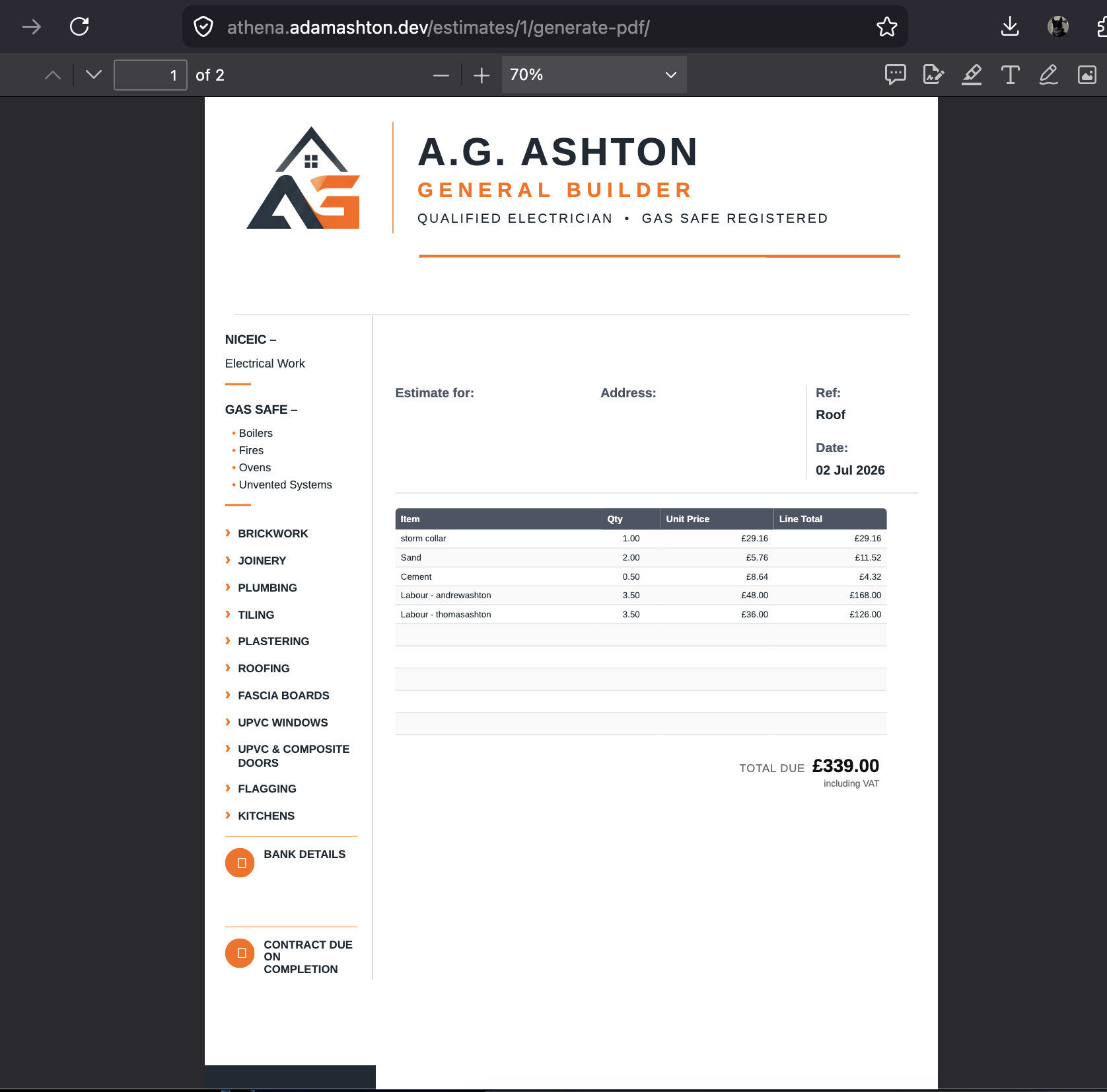 Athena PDF view